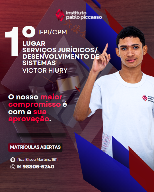 Aluno Victor Hiury aprovado no Instituto Federal