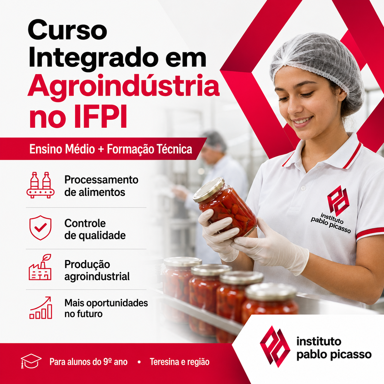 O que é o curso integrado ao Ensino Médio em Agroindústria no IFPI?