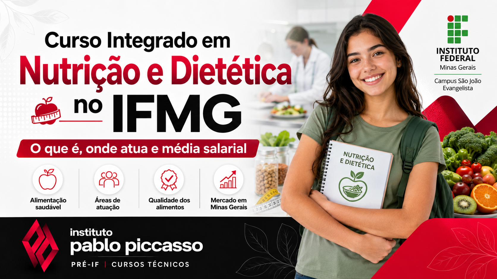 Curso Técnico Integrado em Nutrição e Dietética no IFMG: o que é, o que faz, onde atua e média salarial