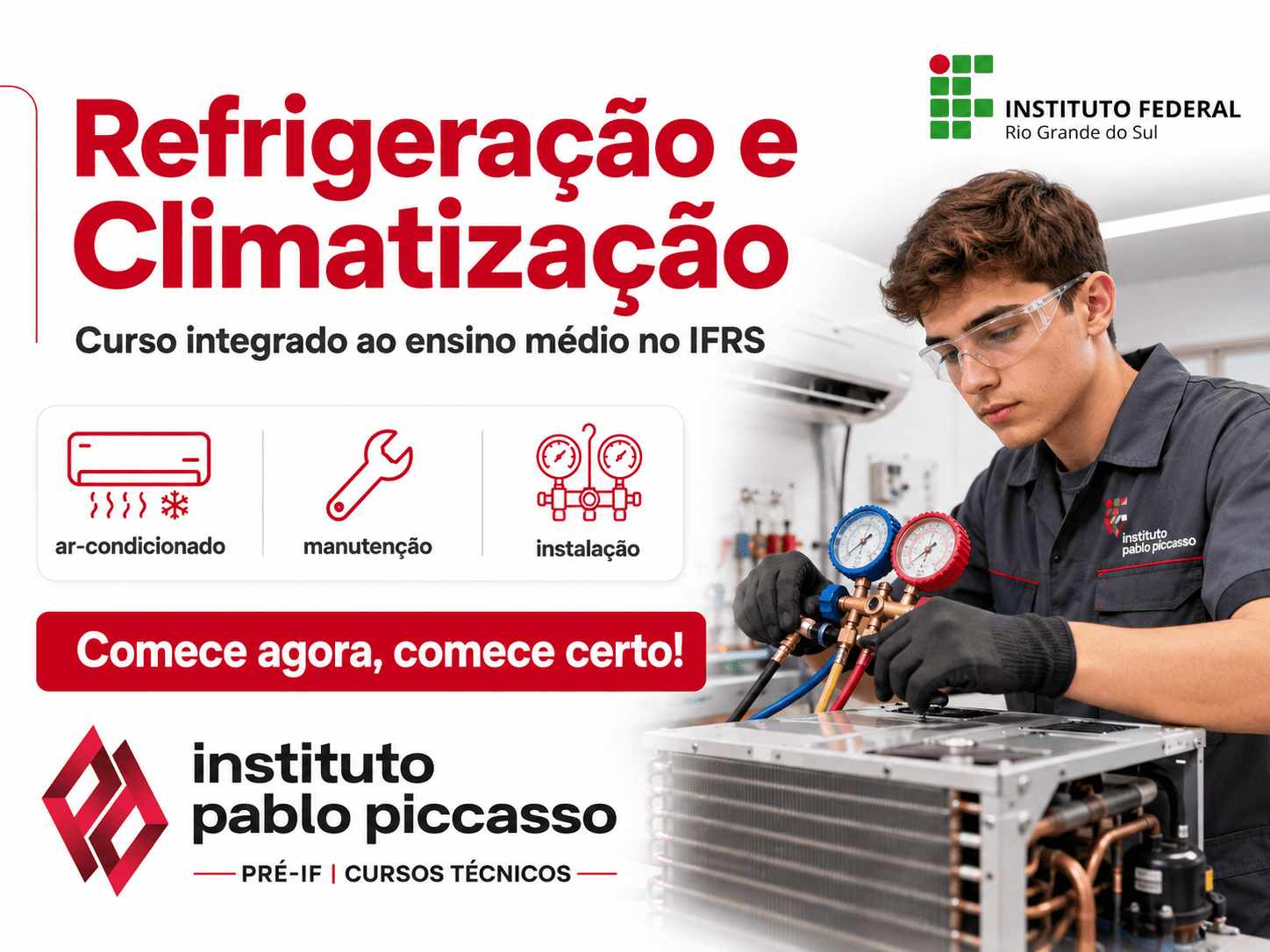 Curso Técnico em Refrigeração e Climatização integrado ao ensino médio no IFRS: o que é, o que faz, onde atua e média salarial no Rio Grande do Sul