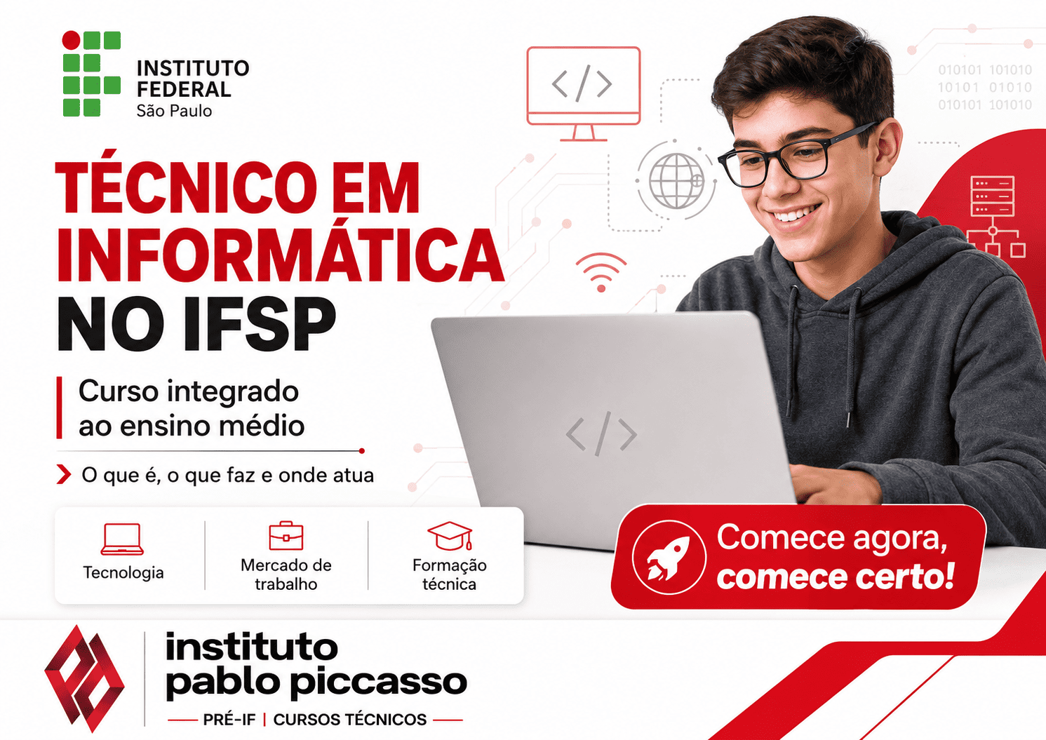 Curso Técnico em Informática integrado ao ensino médio no IFSP: o que é, o que faz, onde atua e média salarial em São Paulo
