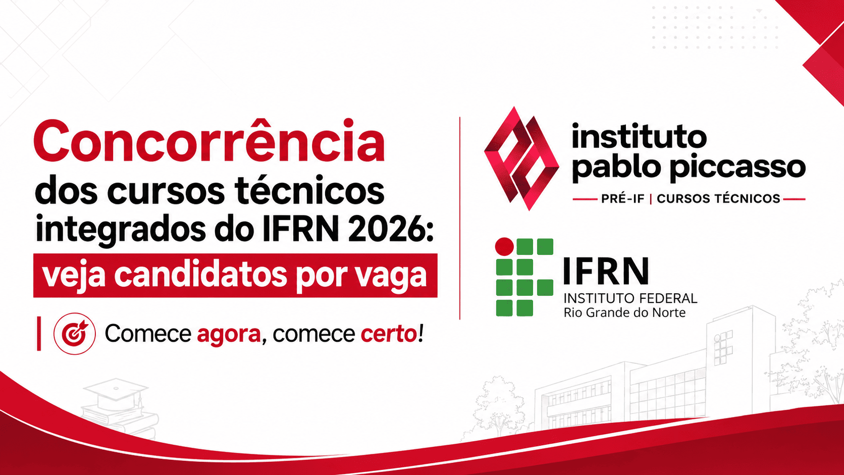 Concorrência dos cursos técnicos integrados do IFRN 2026: veja candidatos por vaga