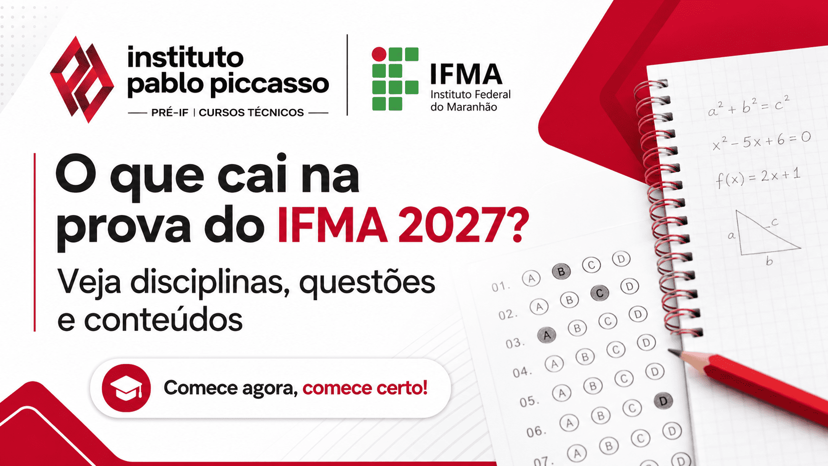 O que cai na prova do IFMA 2027? Veja disciplinas, questões e conteúdos