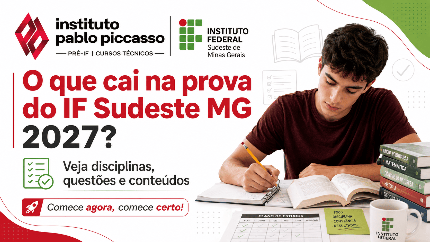 O que cai na prova do IF Sudeste MG 2027?
