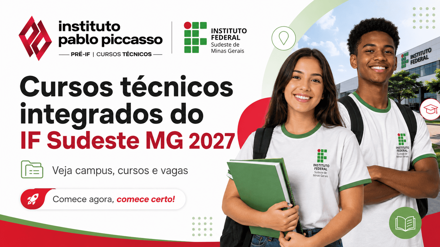 Cursos técnicos integrados do IF Sudeste MG 2027: campus, cursos e vagas