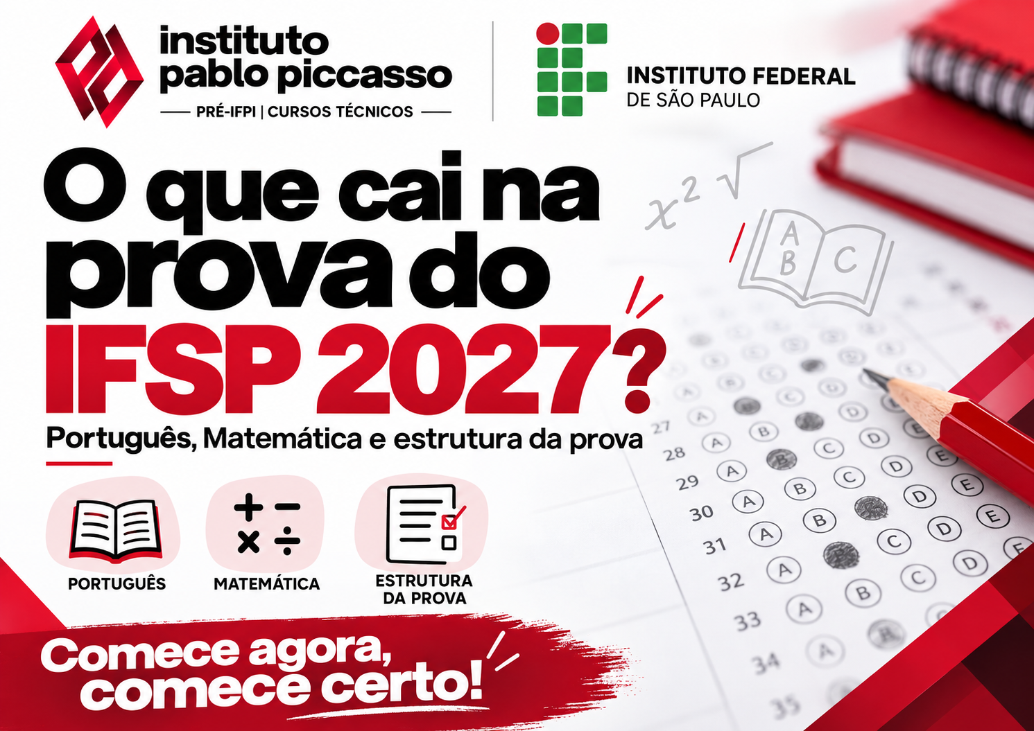 O que cai na prova do IFSP 2027? Veja as matérias e como estudar
