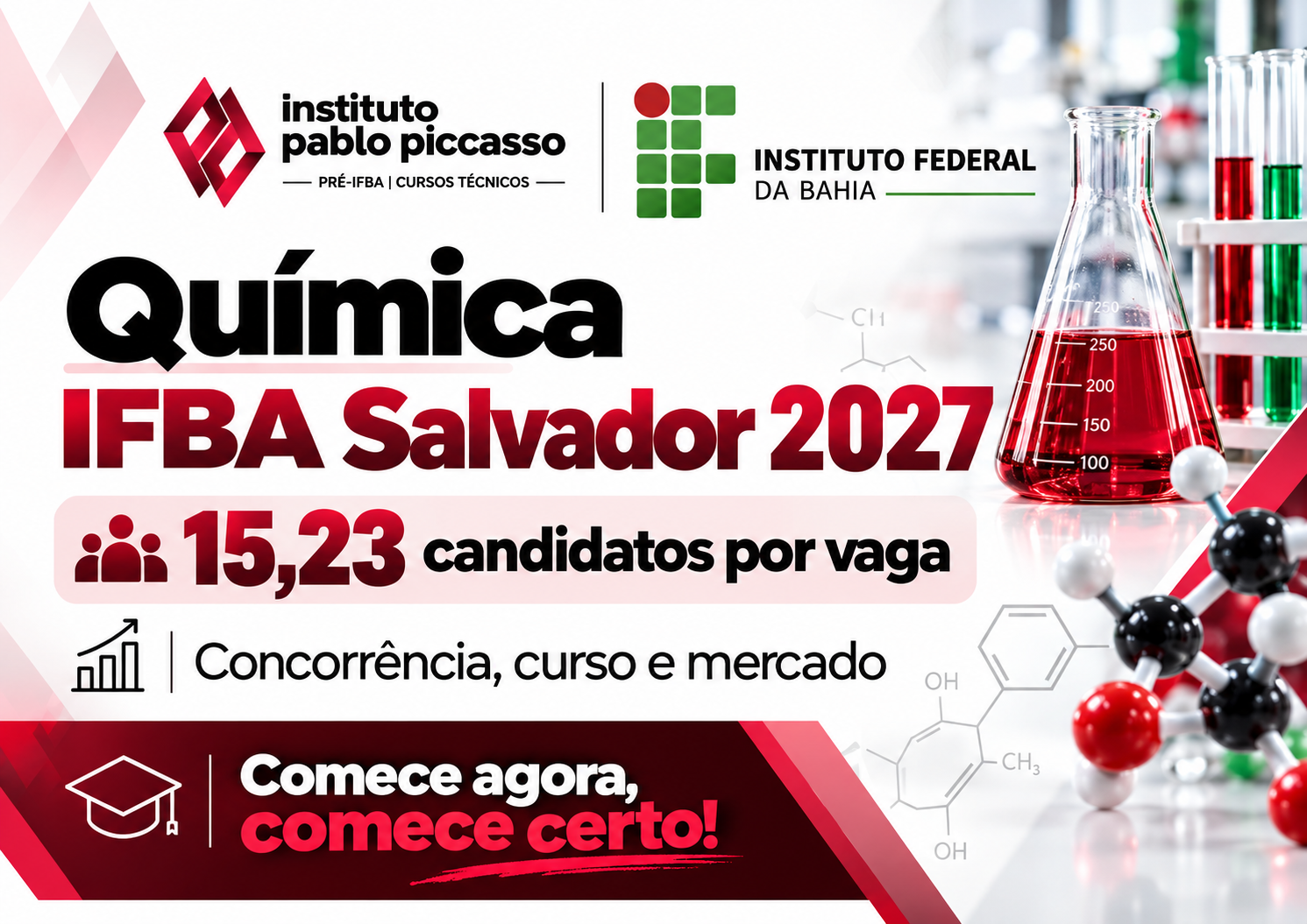 Química IFBA Salvador 2027: concorrência, curso e mercado de trabalho